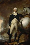 Gilbert Stuart Oil on canvas portrait of George Washington at Dorchester Heights. painting